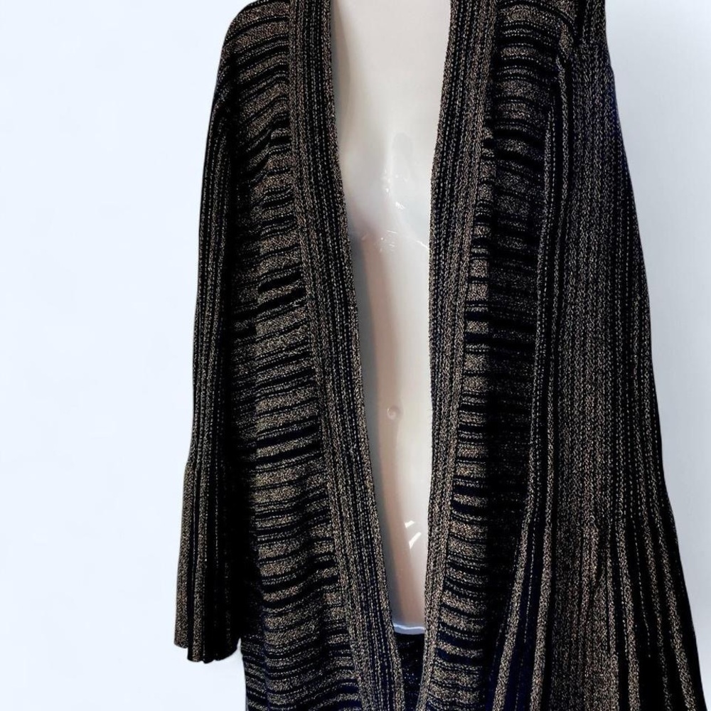 Chicos Elegant Black and Grey striped Women's Sweater 2